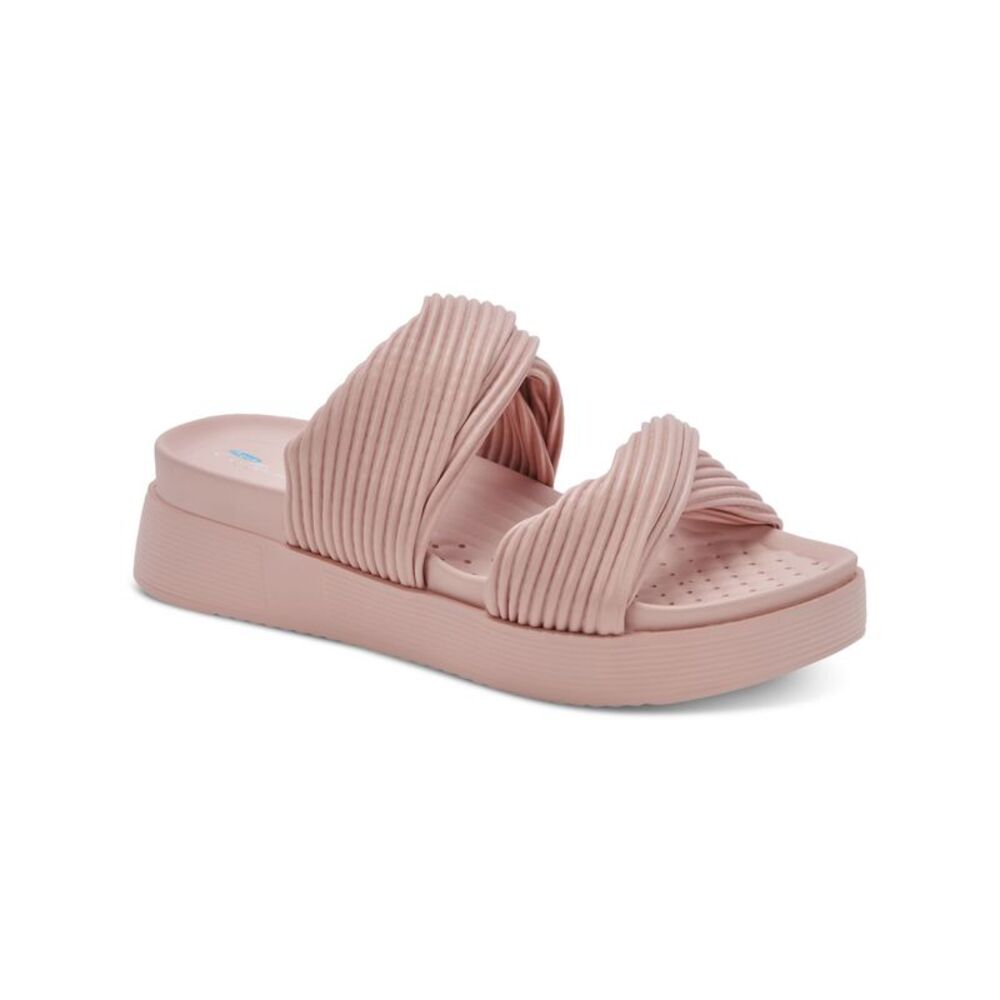 AQUA COLLEGE Womens Pink 1" Platform Clarissa Wedge Sandals Shoes 10 M
